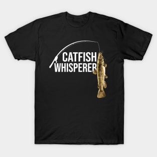 Funny Catfishing Design Men Women Catfish Hunter Whisperer T-Shirt